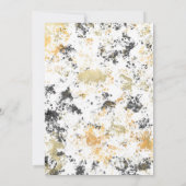 ブラックイエロー金ゴールドモダンスウィート16バースデーパーティー 招待状 (裏面)