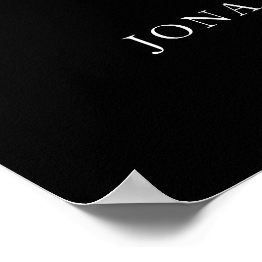 ブラックイエロー金ゴールド書道リハーサルディナー ポスター (角)