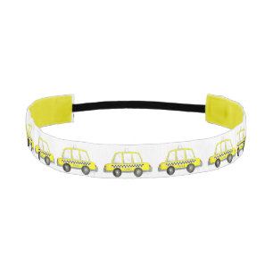 ブラックイエローNYCニューヨークシティタクシーキャブカー アスレチックヘッドバンド