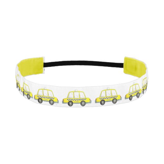 ブラックイエローNYCニューヨークシティタクシーキャブカー アスレチックヘッドバンド (正面)