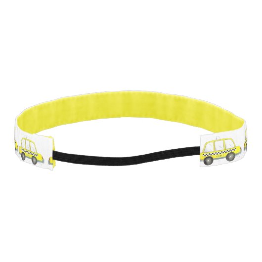 ブラックイエローNYCニューヨークシティタクシーキャブカー アスレチックヘッドバンド (裏面)