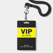 ブラックイエローVIPすべてのアクセスパスイベントIDバッジ バッジ (Front with Lanyard)