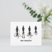 ブラックイカのアイコン ポストカード (スタンド正面)