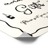 ブラックイタリアンブライダルシャワーカードとギフト ポスター (角)