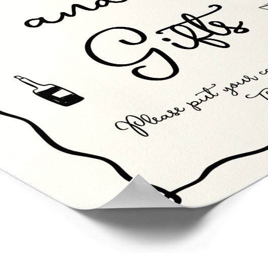 ブラックイタリアンブライダルシャワーカードとギフト ポスター (角)