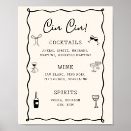 ブラックイタリアンブライダルシャワーシンシンバー ポスター