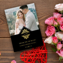 ブラックイニシャルゴールデンシック結婚レースロマンチック