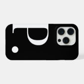 ブラックイニシャルレターホンケース オーダーメイド iPhoneケース (裏面横)