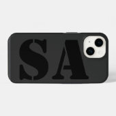 ブラックイニシャル モダン iPhone カー iPhoneケース (裏面横)