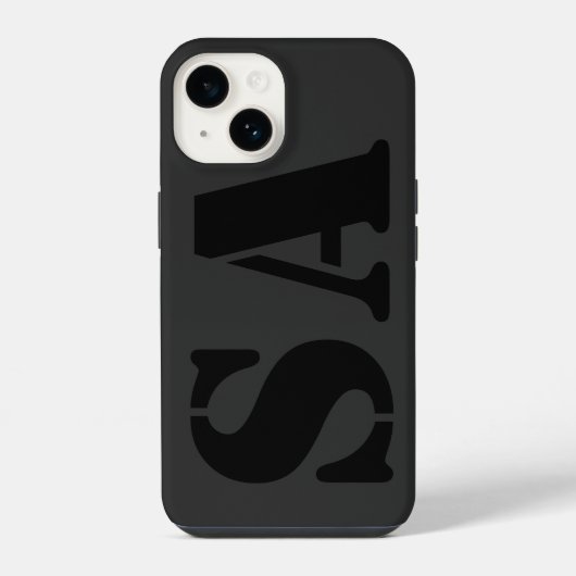 ブラックイニシャル モダン iPhone カー iPhoneケース (裏面)