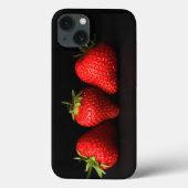 ブラックイフクnm上の3つのイチゴ Case-Mate iPhoneケース (裏面)