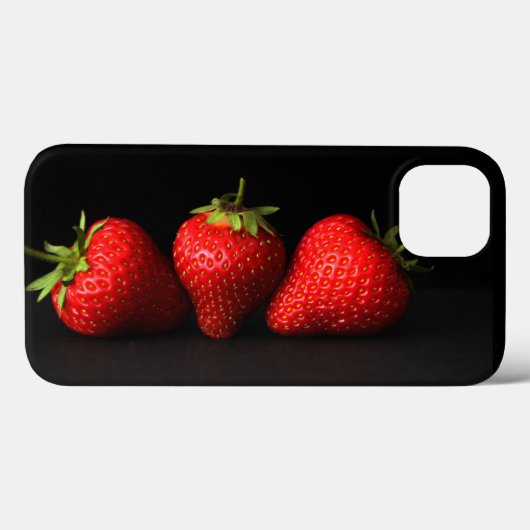 ブラックイフクnm上の3つのイチゴ Case-Mate iPhoneケース (裏面 (横))
