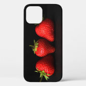 ブラックイフクnm上の3つのイチゴ Case-Mate iPhoneケース (裏面)