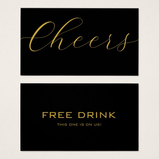 ブラックイベント企業のドリンク伝票飲料チケット (正面&裏面)