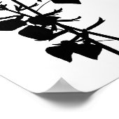 ブラックイモダンンク抽象芸術ワイルドフラワーフローラアート ポスター (角)