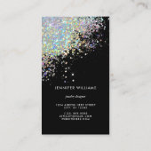 ブラックイヤリングジュエリーホログラフィックグリッターディスプレイ 名刺 (裏面)