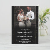 ブラックイラスト結婚式招待状 招待状 (スタンド正面)