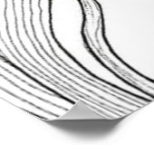 ブラックインクでデザインされた虹彩花 ポスター (角)