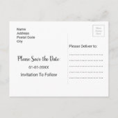 ブラックインクとピンクのローズゴシッ救クの日付 案内ポストカード (裏面)