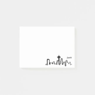 ブラックインクのシアトルのスカイライン ポストイット