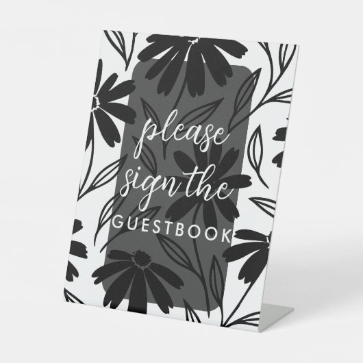 ブラックインクのデイジー ボーホー テーブルナンバー テーブルサイン (正面)