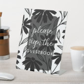 ブラックインクのデイジー ボーホー テーブルナンバー テーブルサイン (インサイチュ)