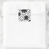 ブラックインクのデイジー ボーホー ブライダルシャワー スクエアシール (バッグ)