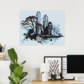 ブラックインクシティポスター ポスター (ホームオフィス)