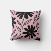 ブラックインクデイジーピンクボホ クッション (正面)