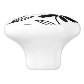 ブラックインクデイジーホワイトボホ セラミックノブ (側面)