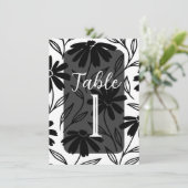 ブラックインクデイジーボホテーブル番号 招待状 (スタンド正面)