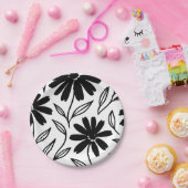 ブラックインクデイジーボホブライダルシャワー ペーパープレート (パーティー)