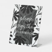 ブラックインクデイジーボーホテーブル番号表記号 台座サイン (正面)