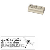 ブラックインクドラゴンフライ名前をカスタムする差出人住所 ラバースタンプ (押印)