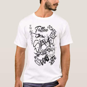 ブラックインクホラータトゥー通り落書き Tシャツ