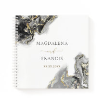 ブラックインクマーブルズ結婚ゲストブック