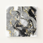 ブラックインクマーブルズ結婚ゲストブック ノートブック (裏面)