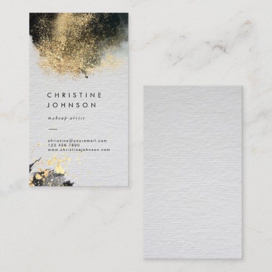 ブラックインク及びフェイクグリッター 名刺 (正面/裏面)