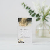 ブラックインク及びフェイクグリッター 名刺 (スタンド正面)