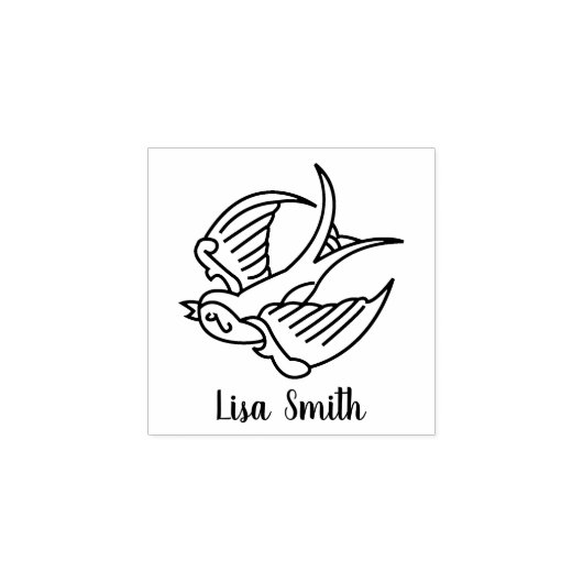 ブラックインク名前をカスタムするシグネチャーウッドプリントタトゥー ラバースタンプ (インプリント)