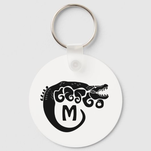 ブラックインク変異塩水Crocシルエット キーホルダー (正面)