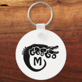 ブラックインク変異塩水Crocシルエット キーホルダー (正面)