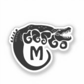 ブラックインク変異塩水Crocシルエット シール (正面)