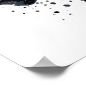 ブラックインク宇宙飛行士キャットデザイン ポスター (角)