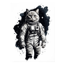 ブラックインク宇宙飛行士キャットデザイン