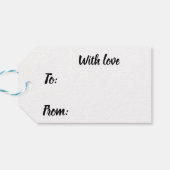 ブラックインク汚れ（ばちゃばちゃ）跳ねるカスタム ギフトタグ (裏面横)