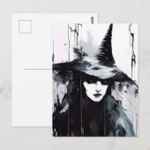 ブラックインク絵画の魔女 ポストカード (正面/裏面)
