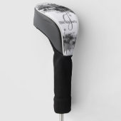 ブラックインク |ブラックウォーターカラー抽象芸術モノグラム ゴルフヘッドカバー (アングル)