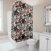 ブラックインク&ポピーのパターン+あなたのバックガー。&アイディア シャワーカーテン (インサイチュ)