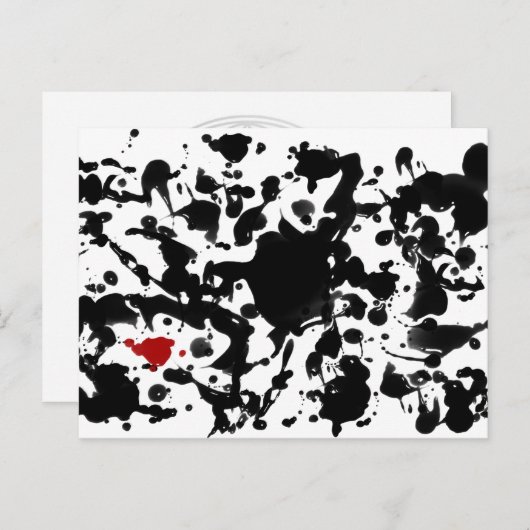 ブラックインク |独自の背景を作成する ポストカード (正面/裏面)